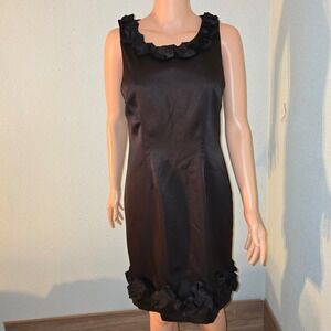 Roulette Black Sleeveless Ruffle Dress‎ Women's Size 6 Party Cocktail